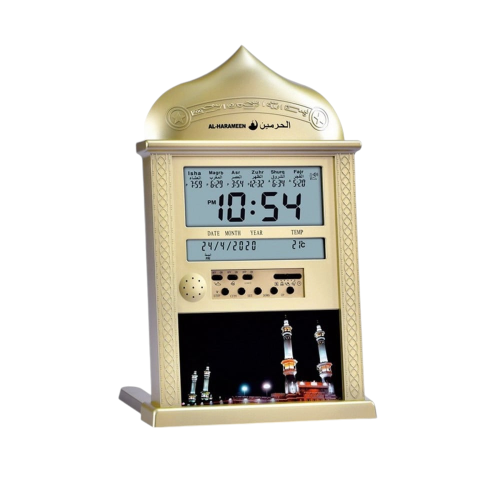 ســاعــة الـحرميــن HA-4004 مزودة بشاشتين ذهبي
