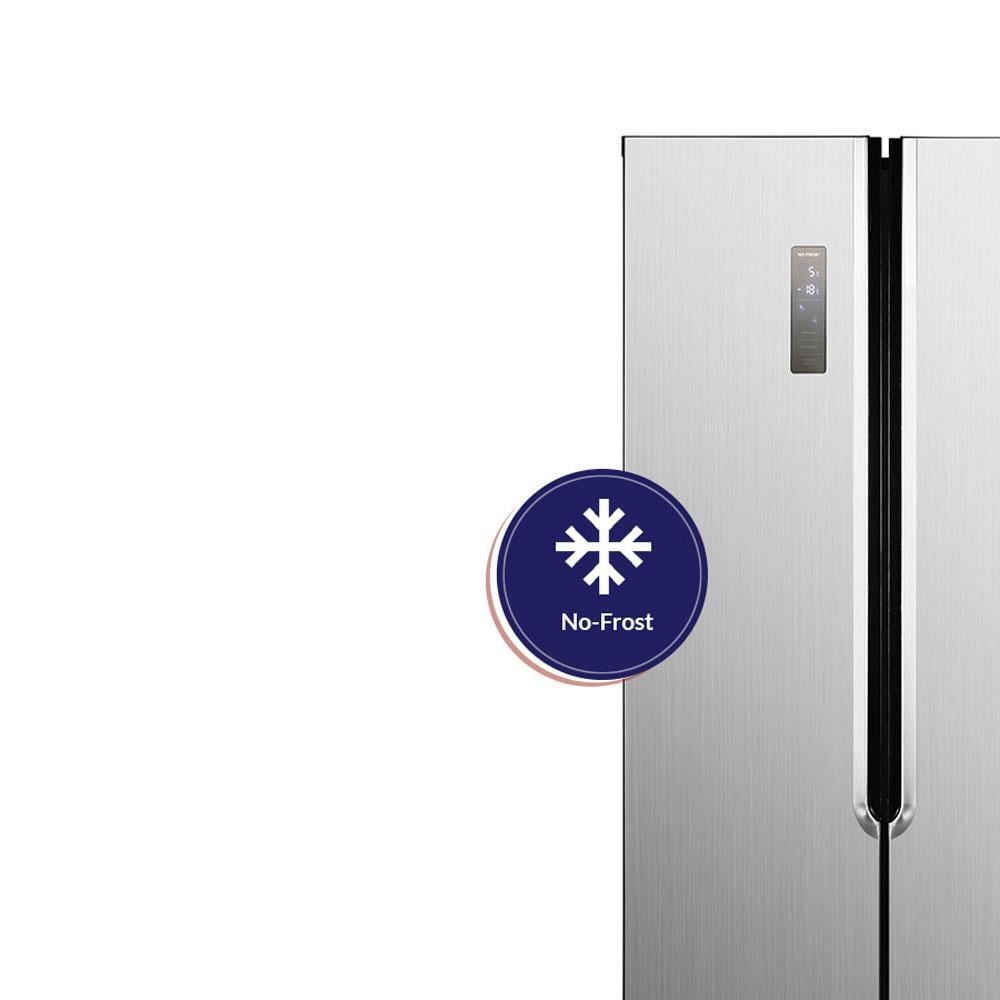ثلاجة أرو 532 لتر ببابين متجاورين، 18.39 قدم | نوفروست | لون فضي RO2-820SNF