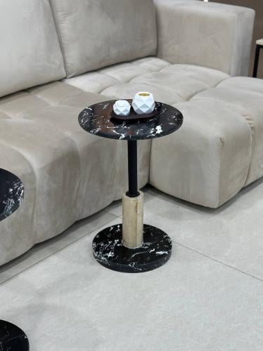 طاولة خدمة رخام طبيعي أسود بتصميم فاخر – من تودو