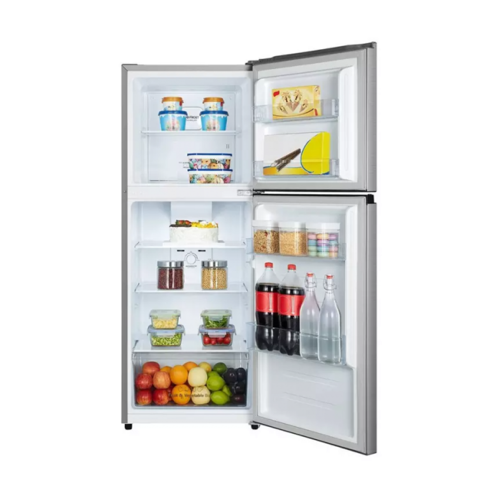 ثلاجة هايسنس 11.40 قدم بابين فضي ، انفيرتر،324 لتر،خاصية مانع التجمد