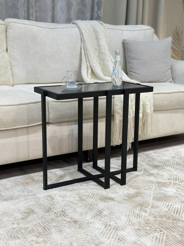 طاولة خدمة  زجاج اسود