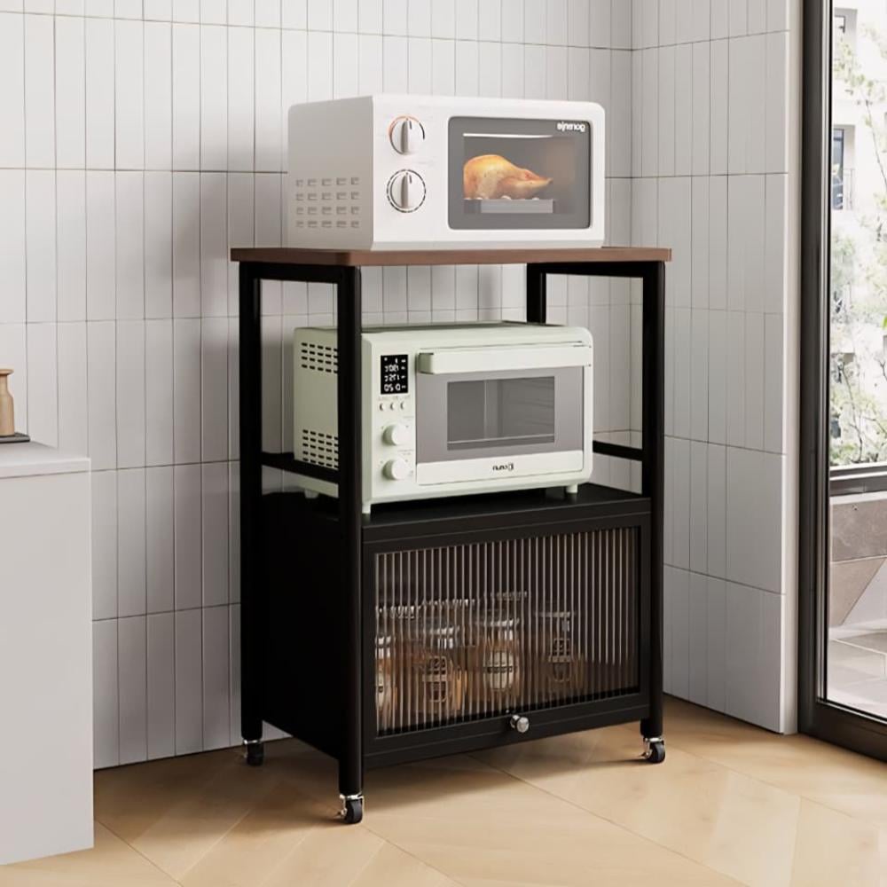 دولاب تنظيم مطبخ 3 دور – لون رمادي أنيق