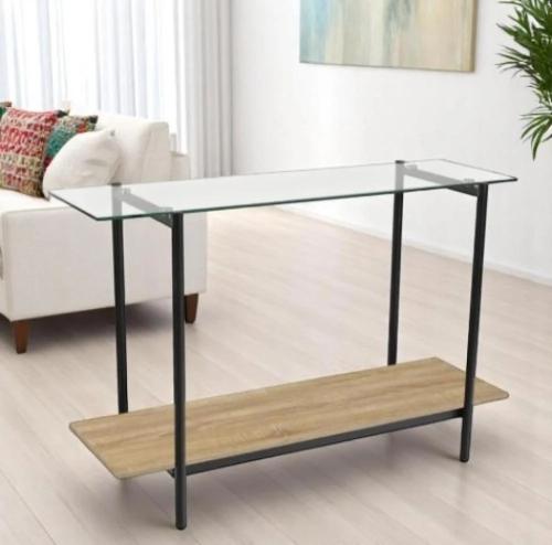 كونسول استقبال زجاج خشب 80x120x40سم