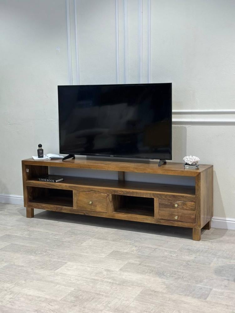 طاولة البلازما خشبي لون بني فاتح مقاس 170 سم