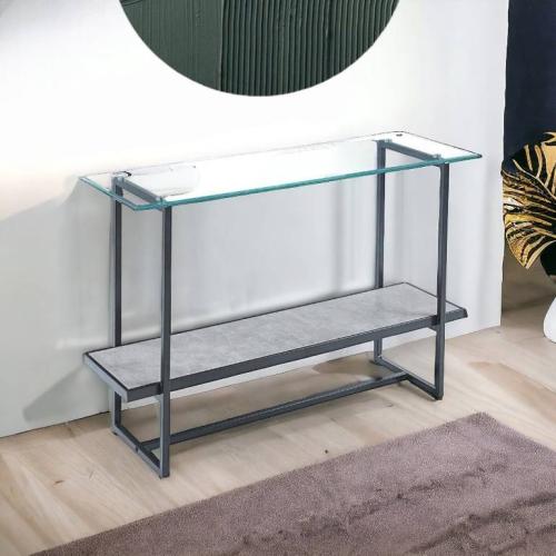 كونسول استقبال زجاج خشب 80x120x40سم