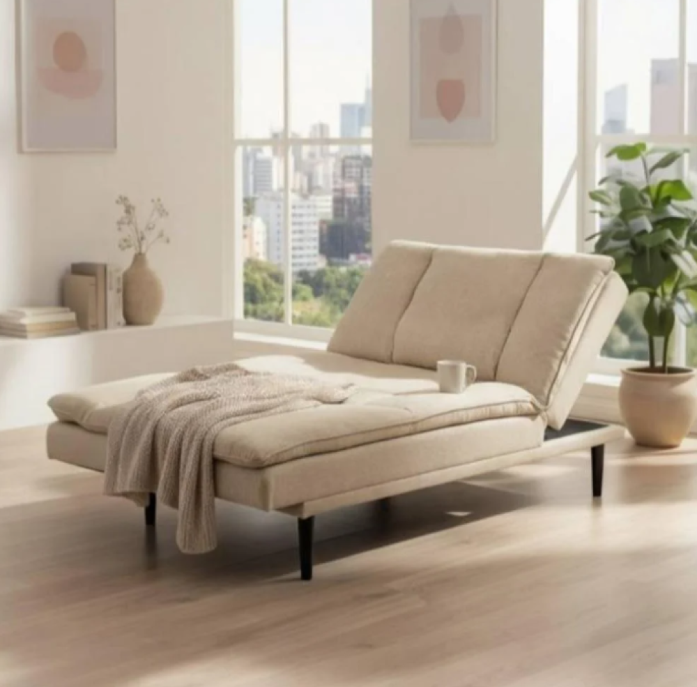 كنب قماش بيج متعدد الاستخدامات - بتصميم فاخر