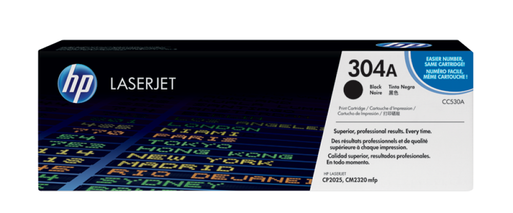 خرطوشة طباعة ليزرية HP 304A‏ أصلية سوداء لطابعات LaserJet‏ (CC530A
