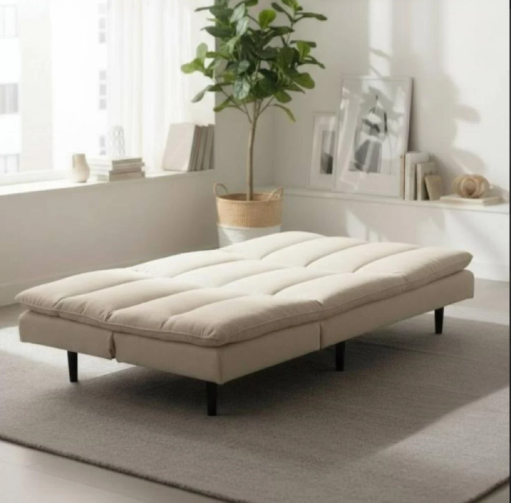 كنب قماش بيج متعدد الاستخدامات - بتصميم فاخر