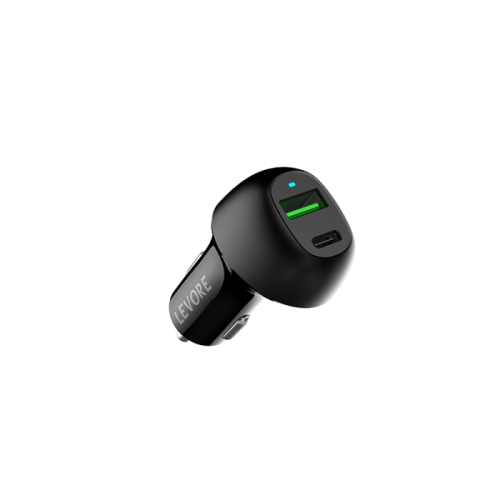 شاحن سيارة ليفوري 45 واط منفذ PD و منفذ USB - أسود