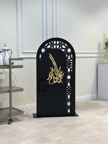 استاند عيد خشب مع مبخره لون اسود * الشحن داخل الرياض فقط