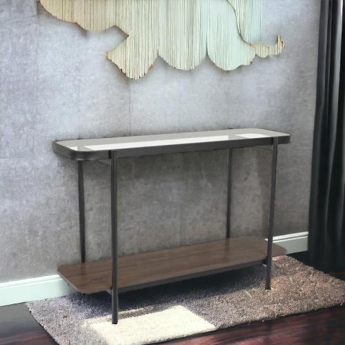 كونسول استقبال زجاج خشب 80x120x40سم