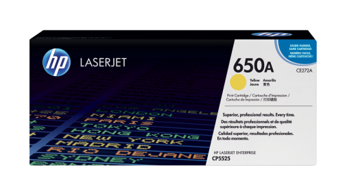 خرطوشة مسحوق الحبر الأصفر الأصلية HP 650A LaserJet (CE272A)