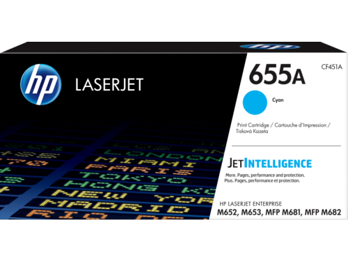 خرطوشة مسحوق الحبر السماوي الأصلية HP 655A LaserJet (CF451A