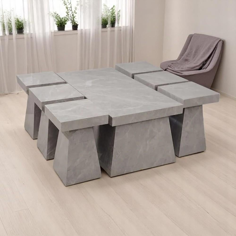 طقم طاولة ضيافة بديل رخاج مع 6 خدمة