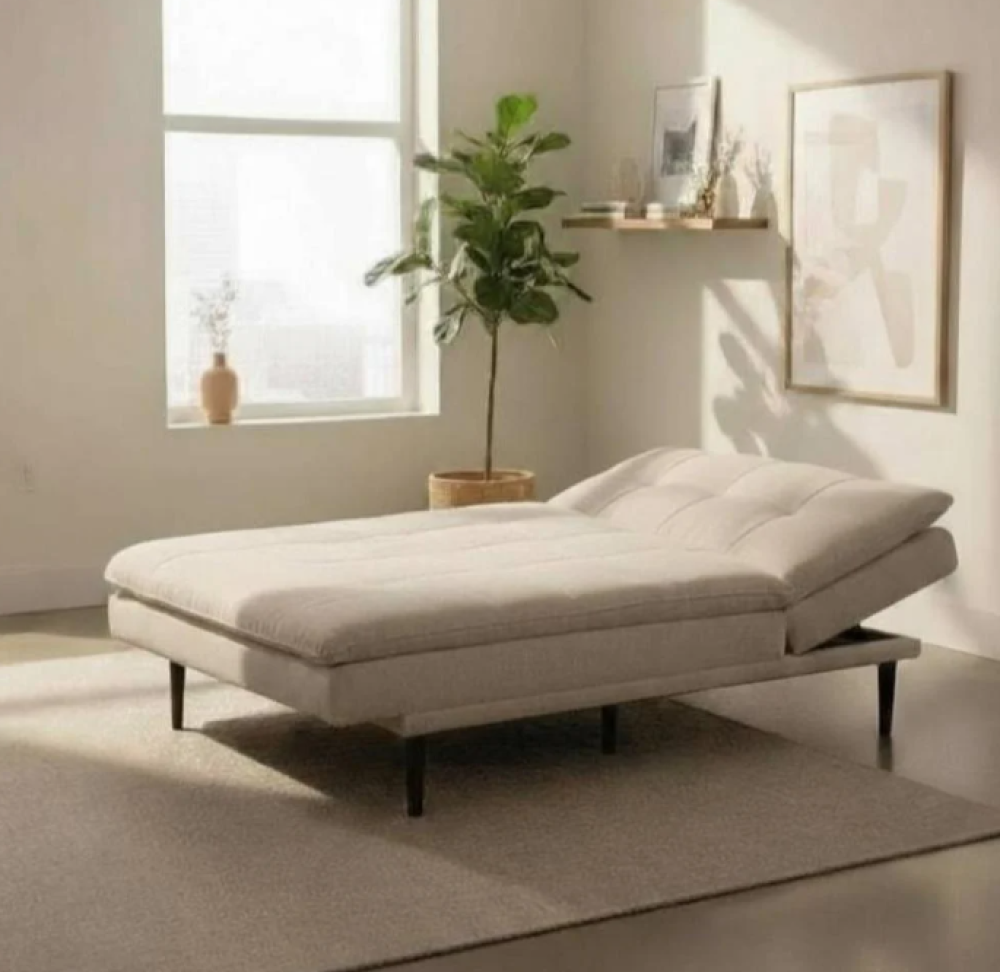 كنب قماش بيج متعدد الاستخدامات - بتصميم فاخر