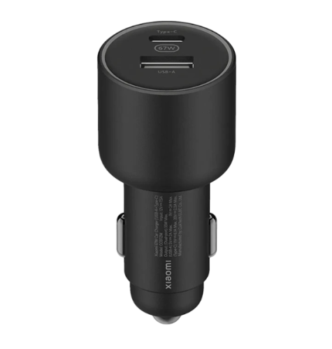 شاحن سيارة شاومي بمنفذ USB ومنفذ USB-C بقوة 67 واط BHR6814GL - أسود