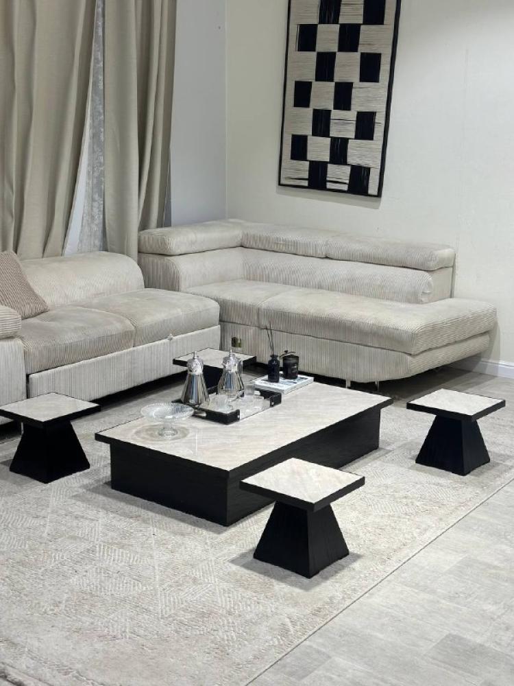 Marble-look floor table set with 6 side tables*Offers