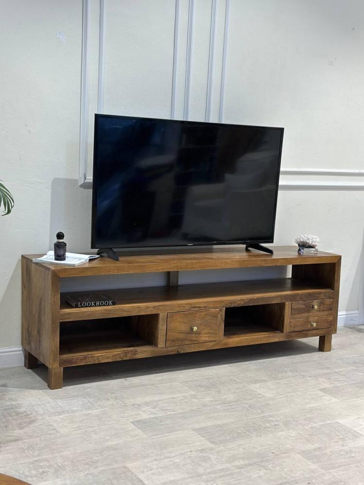 طاولة البلازما خشبي لون بني فاتح مقاس 170 سم