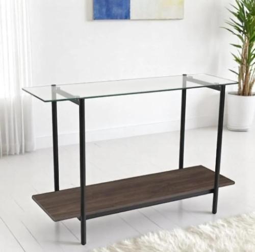 كونسول استقبال زجاج خشب 80x120x40سم