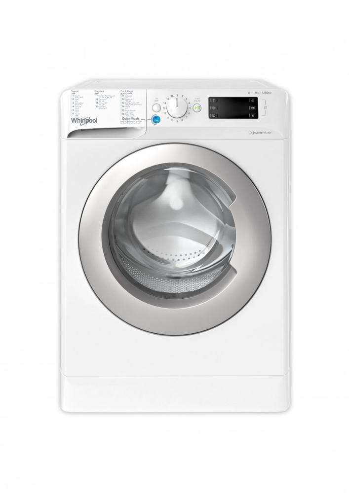 غسالة ويرلبول تعبئة أمامية (9) كيلو ، (16) برنامج ، انفيرتر - أبيض