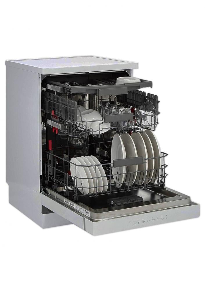 "غسالة صحون ويرلبول (10) برامج ، (14) طقم , (3) رفوف ، تقنية الحاسة السادسة - فضي"