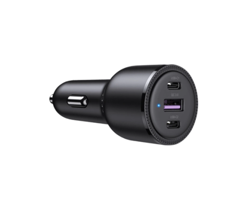 شاحن سيارة يوجرين بمنفذين PD ومنفذ USB ومجموع القوة 69 واط - أسود