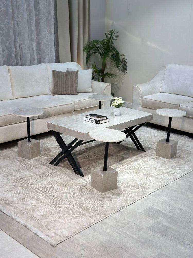 طقم طاولة ضيافة مع 4 طاولات خدمة – تصميم فاخر وعصري من تودو