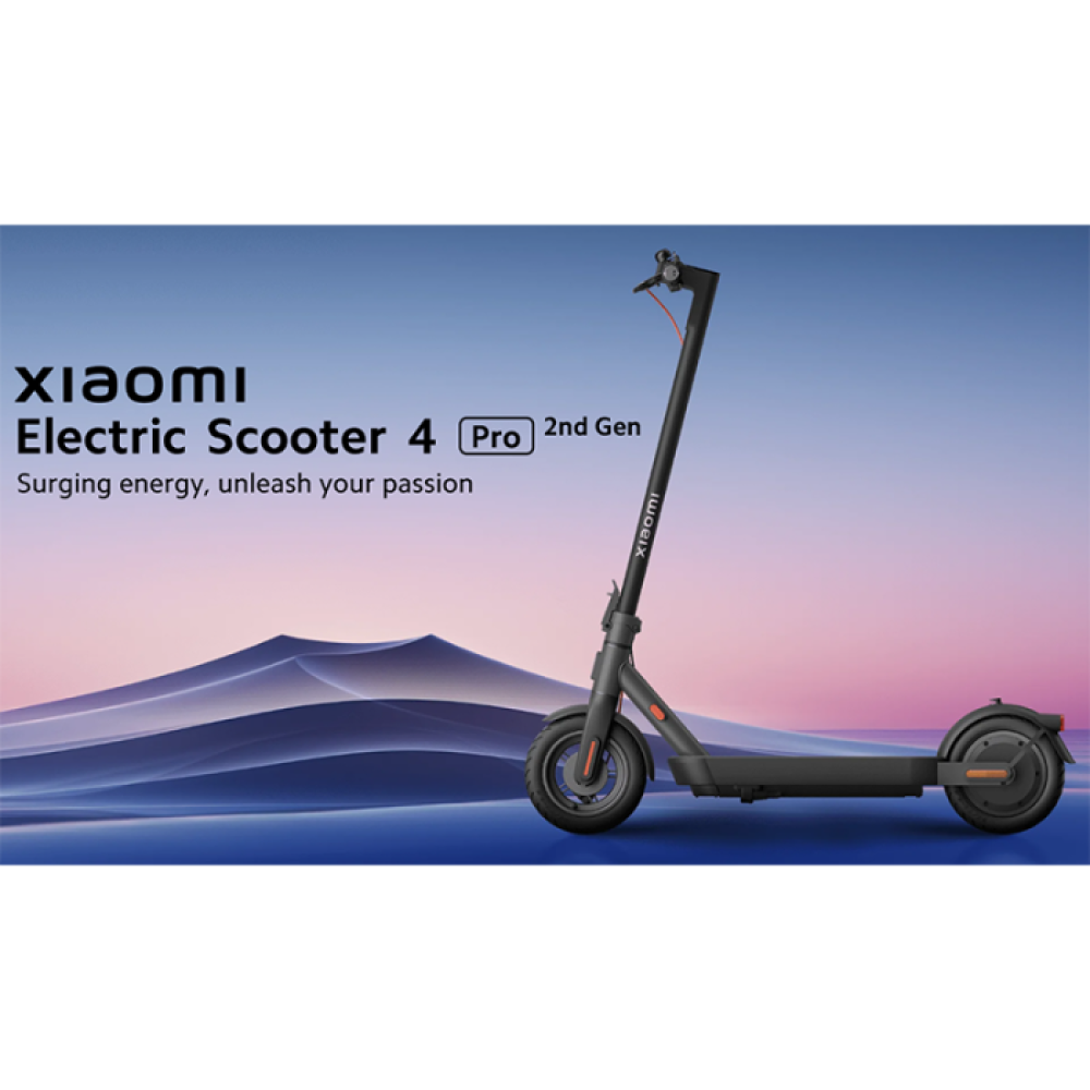 سكوتر كهربائي شاومي سكوتر 4 برو الجيل الثاني بسرعة 25 كيلو متر بالساعة وبقوة 1000 واط BHR8067GL - أسود