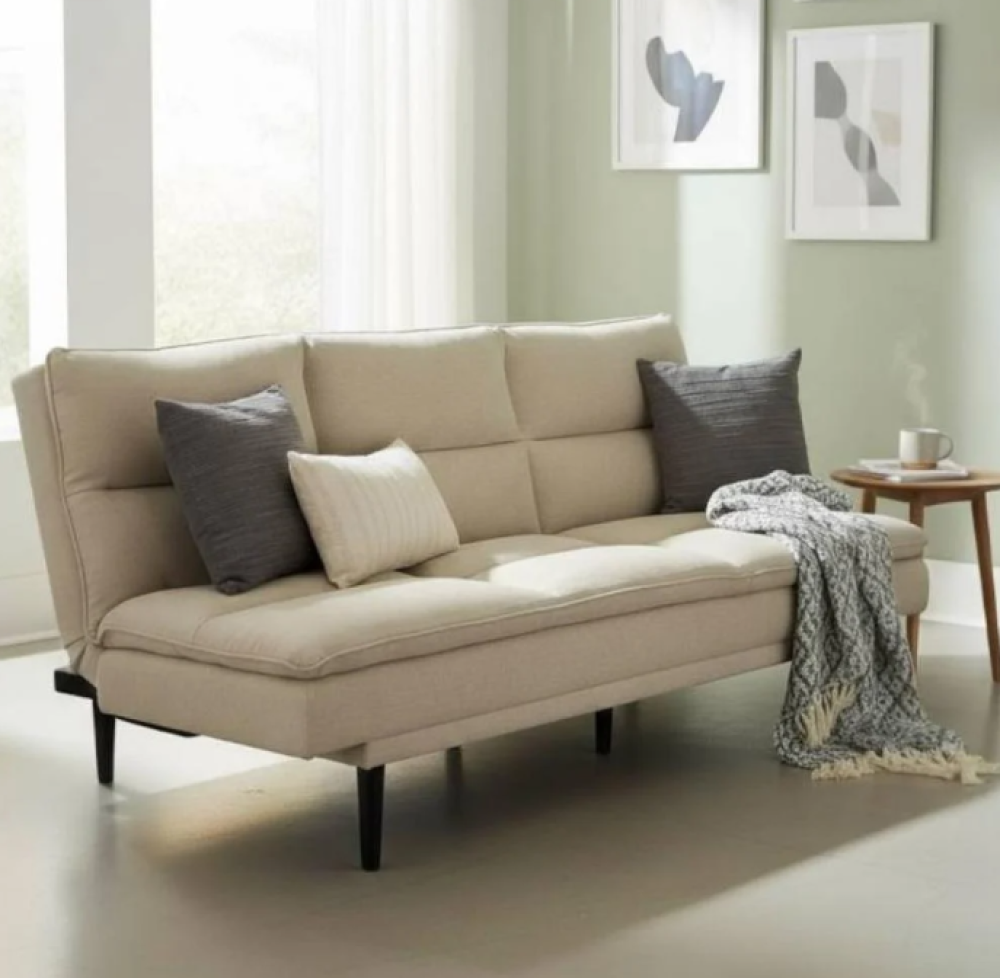 كنب قماش بيج متعدد الاستخدامات - بتصميم فاخر