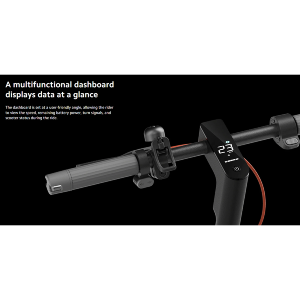 سكوتر كهربائي شاومي سكوتر 4 برو الجيل الثاني بسرعة 25 كيلو متر بالساعة وبقوة 1000 واط BHR8067GL - أسود