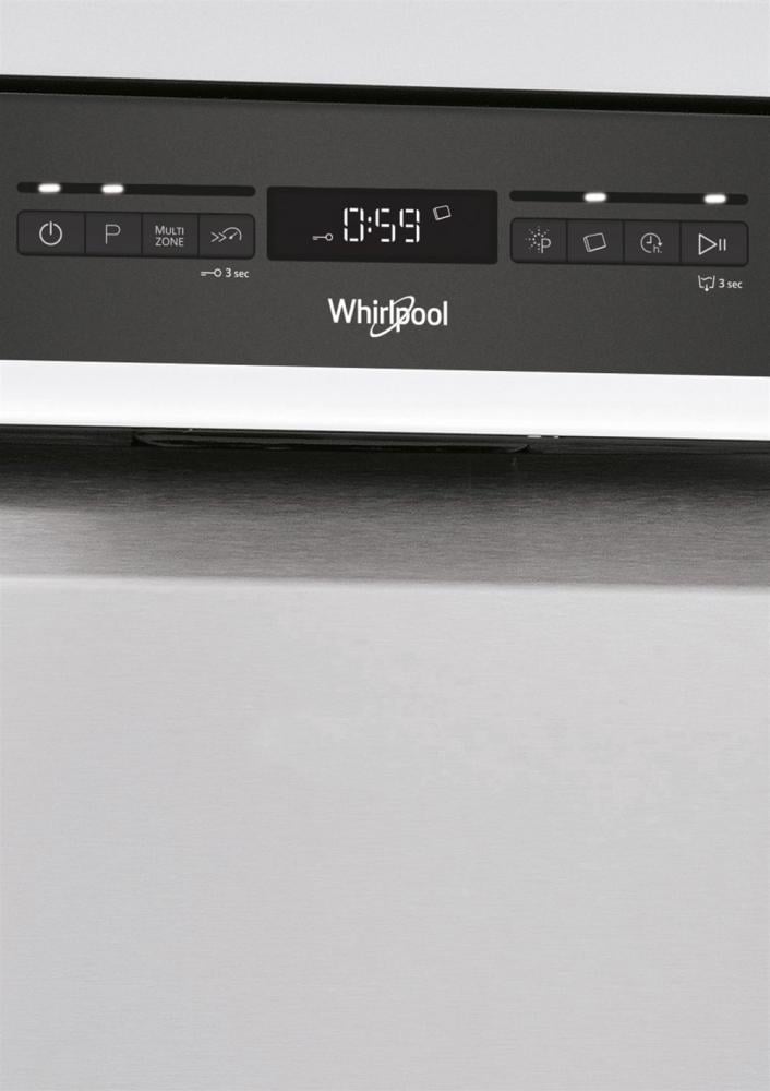 "غسالة صحون ويرلبول (10) برامج ، (14) طقم , (3) رفوف ، تقنية الحاسة السادسة - فضي"