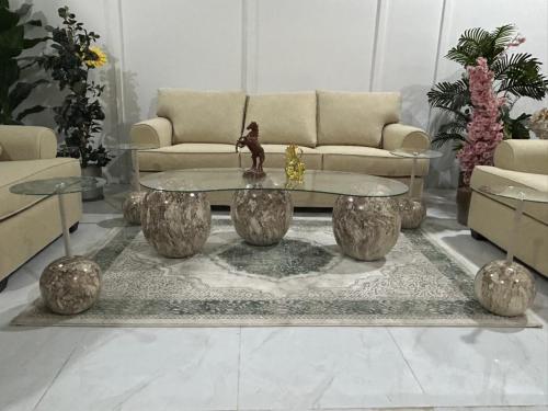 طقم طاولة كور زجاج شفاف مع 4 خدمة
