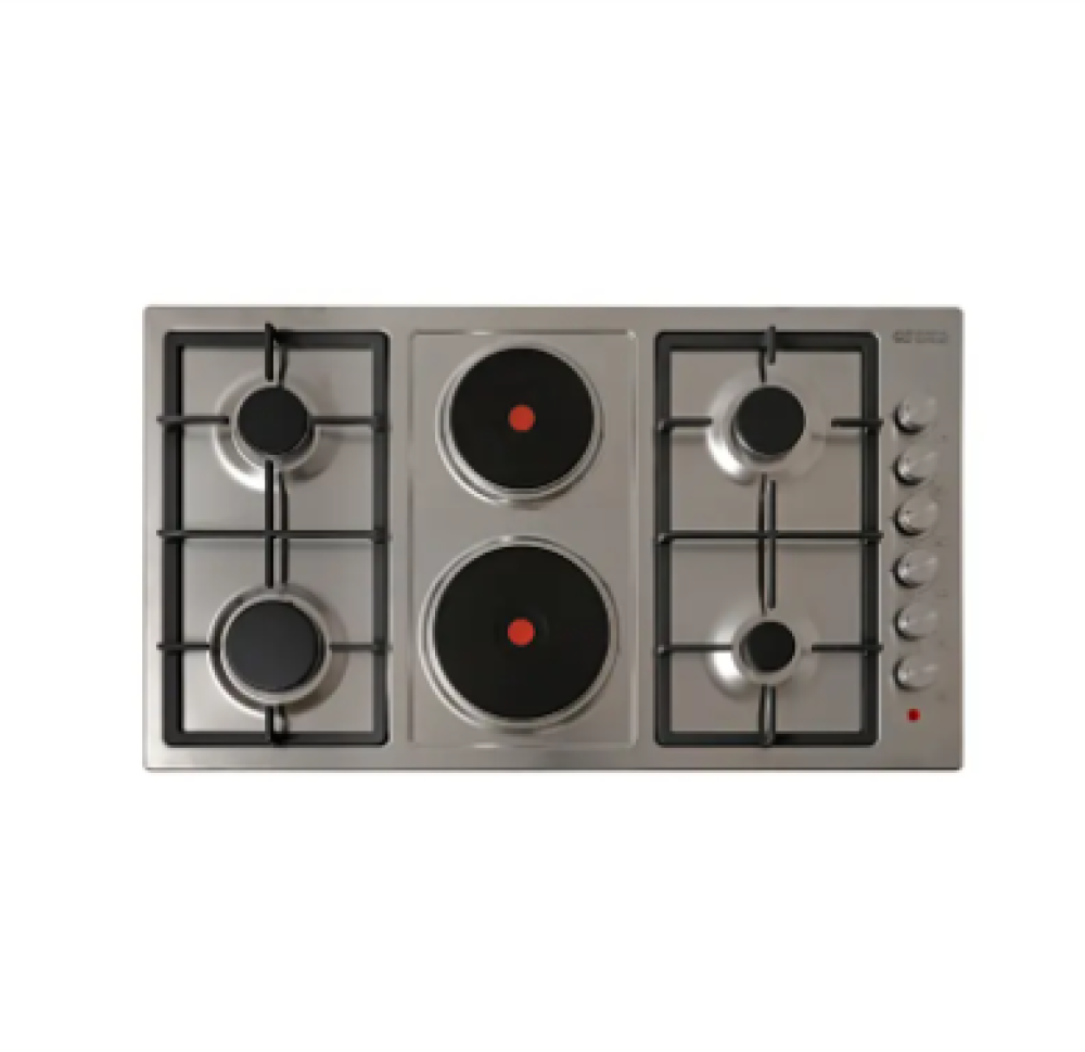 جنرال سوبريم, مسطح غاز مدمج (بلت ان), 90 سم, 4شعلات غاز &2حجر كهرباء, حديد زهر , أمان كامل, ايطالي, GSH9042IGECM