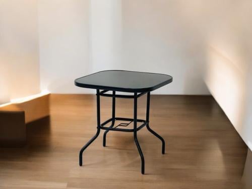 طاولة مربع زجاج اسود f 5026