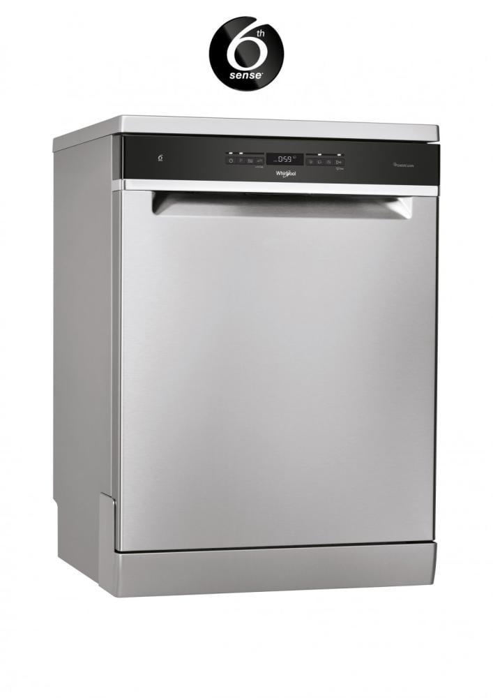 "غسالة صحون ويرلبول (10) برامج ، (14) طقم , (3) رفوف ، تقنية الحاسة السادسة - فضي"