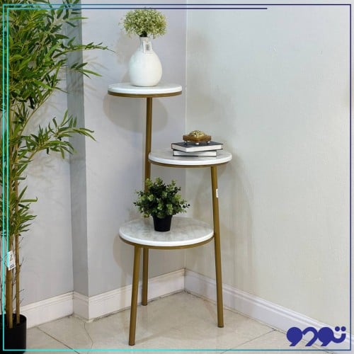 طاولة زاوية ذهبي  3 دور