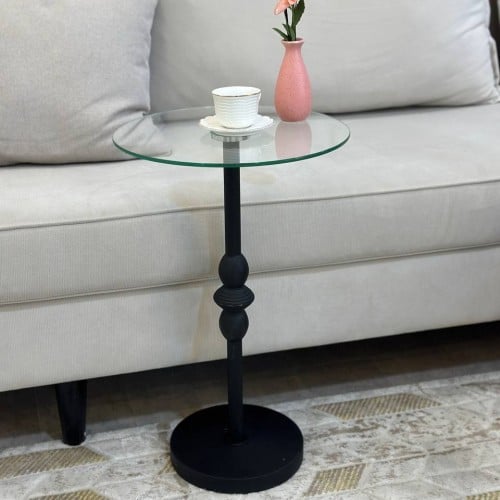 طاولة خدمة زجاج شفاف