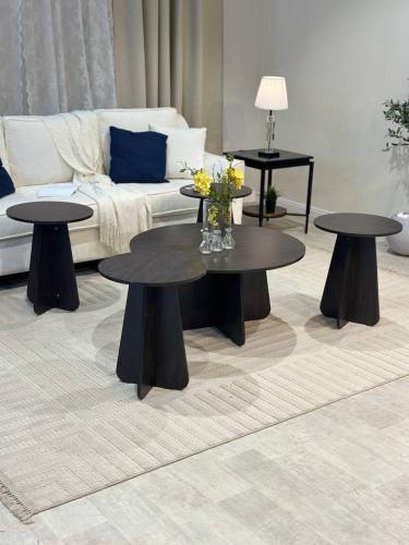 طقم طاولة خشب أسود CT-02
