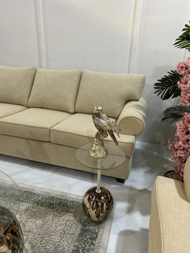 طقم طاولة كور زجاج شفاف مع 4 خدمة