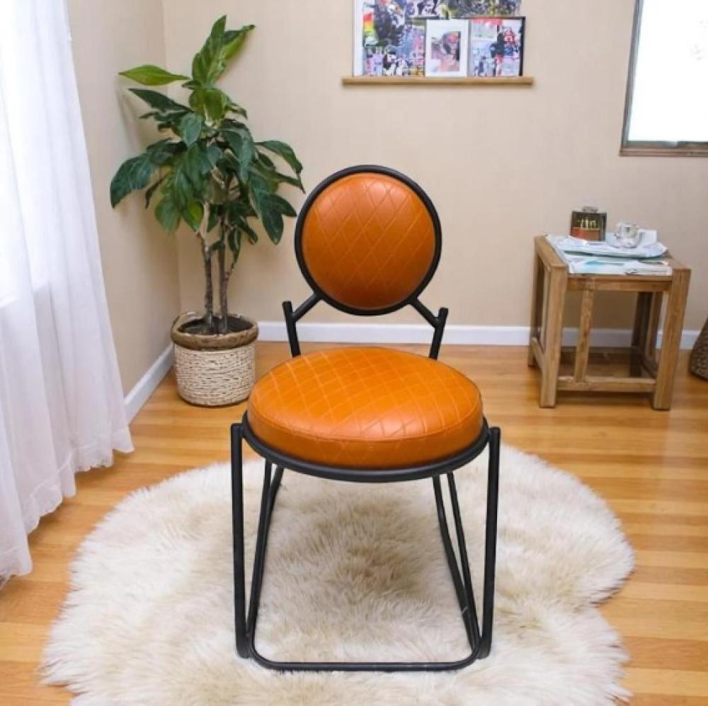 كرسي مفرد جلد بني