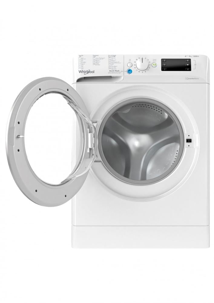 غسالة ويرلبول تعبئة أمامية (9) كيلو ، (16) برنامج ، انفيرتر - أبيض