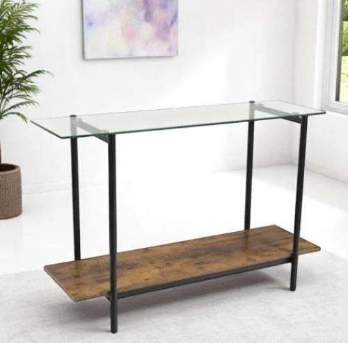 كونسول استقبال زجاج خشب 80x120x40سم