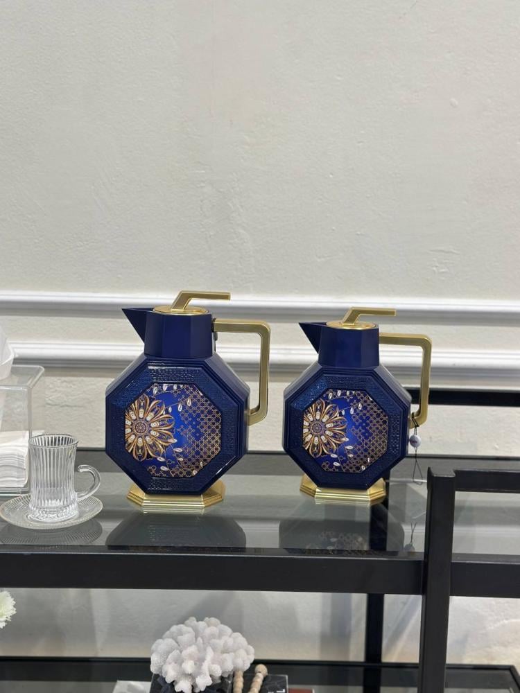 طقم ترامس منقوش لون ازرق