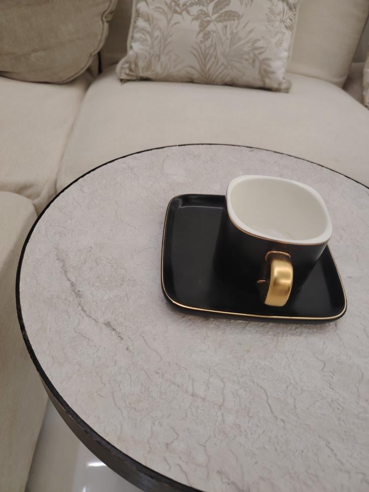 Luxury marble alternative tabletop set with 6 serving tables