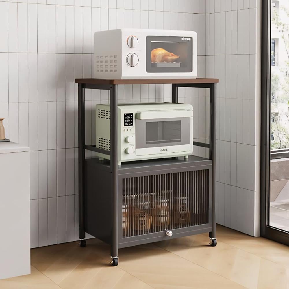 دولاب تنظيم مطبخ 3 دور – لون رمادي أنيق