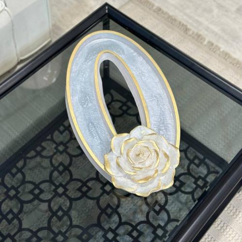 صحن دائري 40 سم مع وردة