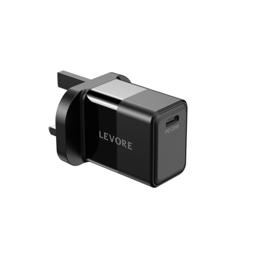 شاحن جداري ليفوري 20 واط منفذ USB-C - أسود