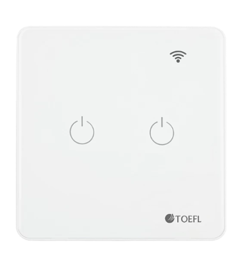 مفتاح الذكي ثنائي تحكم عن بعد WiFi سهل الاستخدام يعمل باللمس تحكم بالجوال متوافق مع اليكسا وجوجل هوم توفل