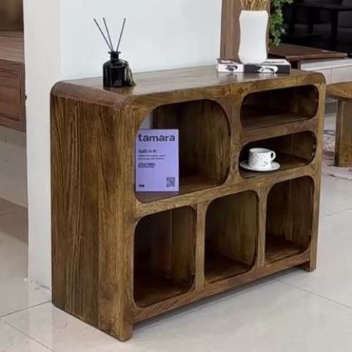 مدخل - كنسول خشبي بني