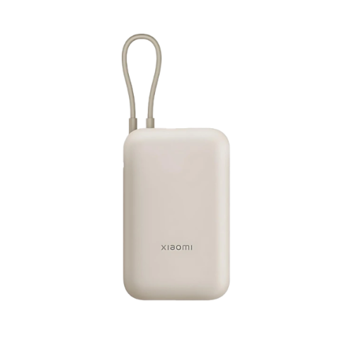 شاحن متنقل شاومي بمنفذ USB ومنفذ USB-C وسلك مدمج USB-C بسعة 1000 مللي أمبير وبقوة 22.5 واط BHR9072GL - بيج